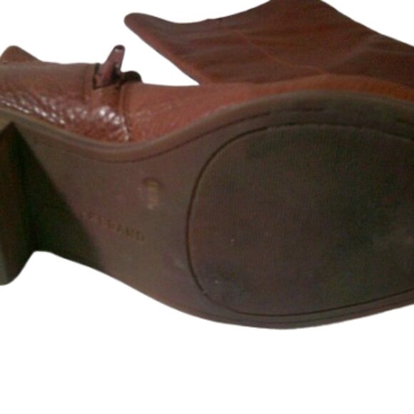Leather Boots Tall Leather Boots w/ Wood Sole, Size 8/ 38-1/2 Brown Lucky Brand - Picture 5 of 11